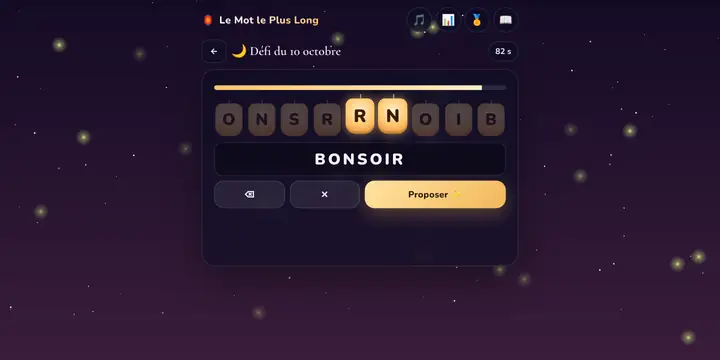 Capture d'écran du jeu Le Mot le Plus Long