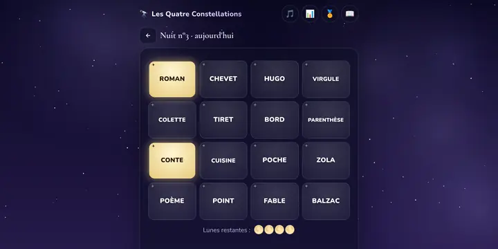 Capture d'écran du jeu Les Quatre Constellations